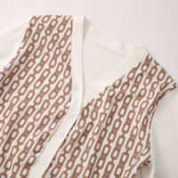 Pull en maille chenille brodé grec de qualité supérieure, automne, uni, décontracté, boutonné, manches longues, anti-plis, col en V, coupe courte, 2026
