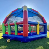 Château gonflable géant avec arche arc-en-ciel en PVC, directement de l'usine, idéal pour les entreprises de location de matériel de fête