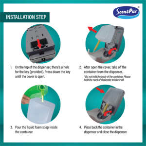 Distributeur de savon liquide manuel mural Scent Pur SP800 en plastique ABS 800 ml, offre spéciale, garantie 1 an - Product Image 3