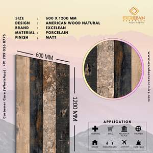 Piso de madera americana Azulejos de pared de salón Piso de elevación del hogar 60x120 Porcelana no brillante Cerámica Pisos Carreaux Habitaciones de hotel - Product Image 2