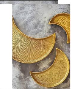Utensilios de cocina Bandeja de fundición de aluminio decorativa en forma de Luna Decoración para el hogar Juego de 3 bandejas antiguas de latón de alta calidad - Product Image 6