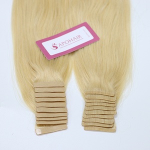 ผมต่อแบบยืดผมสีบลอนด์อ่อนแบบเทปแบบบางตรง - Product Image 1