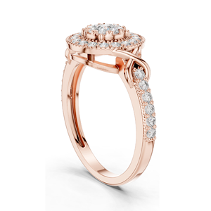 Bague halo en diamant cultivé en laboratoire de 0,514 carats pour femmes, clarté VVS-VS EF, or 18 carats, 14 carats, 10 carats et argent 925, rose, jaune, blanc - Product Image 5