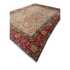 Alfombras de Lana Anudadas a Mano Aalam, Diseño Floral Abstracto Rojo Naranja, para Entrada, Pasillo, Tamaño Rectangular 9x12, para Adolescentes-Pae-5762 - Product Image 2