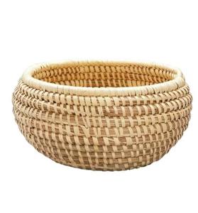 Cuenco de mimbre de lujo con asa, cuenco tejido hecho a mano para frutas, aperitivos, nueces, almacenamiento de cocina, mesa, uso doméstico de la India - Product Image 4