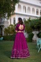 Choli en soie Vichitra pour femme, extensible, réversible, traditionnel, séchage rapide, infroissable, longueur cheville, avec broderie de paillettes et fils