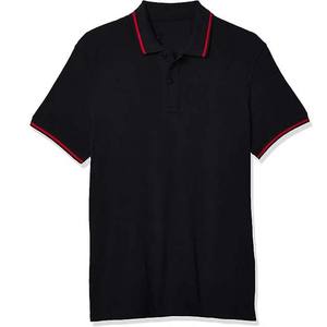 OEM noir respirant anti-boulochage comprimé polo pour hommes motif solide polos de golf séchage rapide à manches courtes en coton grande taille - Product Image 2