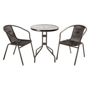 Set da Giardino in Polyrattan 'Achille' Marrone/Antracite - Product Image 1