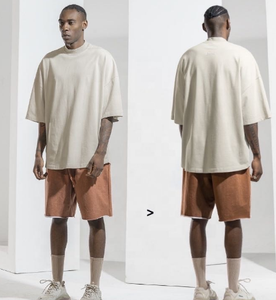 Camiseta de gran tamaño personalizada de algodón pesado para hombre, camisa recortada lisa, ropa de alta moda, alta calidad - Product Image 6