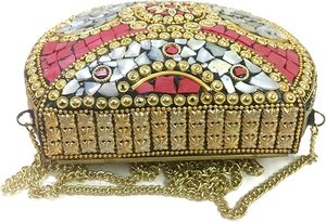 Aaliyan impex กระเป๋าถือผู้หญิงทำจากโลหะทองเหลืองทำมือสไตล์อินเดียสำหรับงานเลี้ยงตอนเย็น - Product Image 3