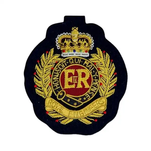 Custom Ceremonial Corp bordado a mano Crown Cap Badge UK Bullion Wire Blazer Insignias - Product Image 4