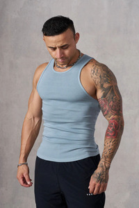High Quality Cool Feel Sleeveless Tee Shirt Vest Custom Logo Summer Gym Athletic <b>String</b> Cool Touch <b>T</b>-Shirt Gym Tank Top for Men - Product Image 5
