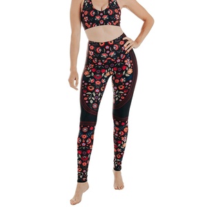 Leggings de sport pour femmes, nouvelle conception, motif floral, entièrement sublimés, taille croisée, vêtements de fitness, salle de sport, course à pied, jogging, yoga - Product Image 6