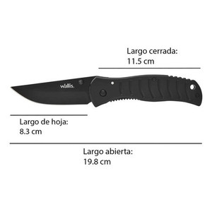 Coltello con serratura Wallis K900334 con manico in metallo nero e clip - Product Image 2