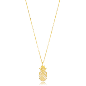 Trendy <b>Pineapple</b> Design Elegant Charm <b>Necklace</b> Pendant Turkish Wholesale Handmade 925 Sterling Silver Jewelry - Product Image 2