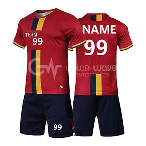 Ensemble maillot et short de football unisexe pour adulte nom et numéro de l'équipe personnalisés uniforme de football écologique léger à séchage rapide - Product Image 2