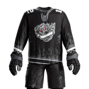 Meilleure vente 100% polyester ensemble d'uniformes de hockey sur glace respirant séchage rapide personnalisable confortable léger facile à porter - Product Image 4