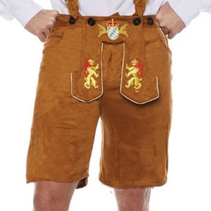 Pantalones Cortos Bávaros de Cuero Antiguo para Hombre, al por Mayor, Cortavientos, Transpirables, de Piel de Vacuno y Ante, para Oktoberfest - Product Image 2