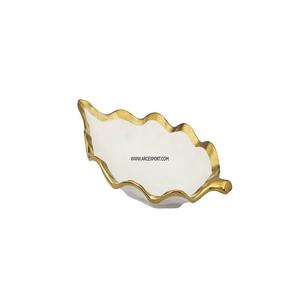Nouveau Design moderne feuille d'or bol décoratif fruits bols de service feuille décoration bols en métal pour la maison ustensiles de cuisine accessoires - Product Image 6