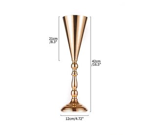 Elegante arreglo de flores, jarrón de Metal, centro de mesa, soporte de flores con acabado dorado para decoración de bodas y Navidad - Product Image 6