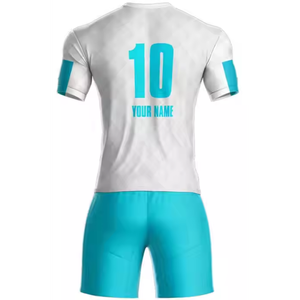 ชุดเสื้อฟุตบอลพิมพ์ลายแบบถ่ายเทความร้อนชุดเสื้อฟุตบอลสีโพลีเอสเตอร์แบบกำหนดเองสำหรับชายและหญิง100% ยืดป้องกันแบคทีเรีย - Product Image 3