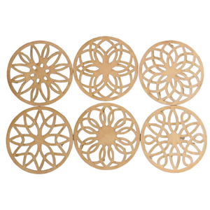 Posavasos de madera de Acacia con corte por láser Posavasos de madera para café y té de alta compra Posavasos de café de madera Natural de Material puro de nogal - Product Image 2