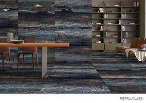 Carreaux muraux intérieurs émaillés en métal mat 600*1200mm Carreaux de sol de bar-café de style européen avec aspect marbre Carreau de porcelaine pour l'intérieur - Product Image 2