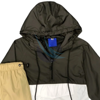 Ensemble de survêtement 2 pièces pour homme, coupe-vent à capuche élégant pour l'hiver, grande taille, imprimé, écologique et léger
