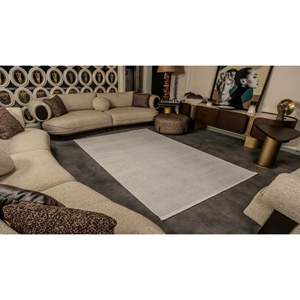 Tapis moderne beige Netline CN008, 100 % acrylique, anti-peluches, facile à nettoyer, durable pour chambre à coucher, bureau, enfants - Home Depot - Product Image 1