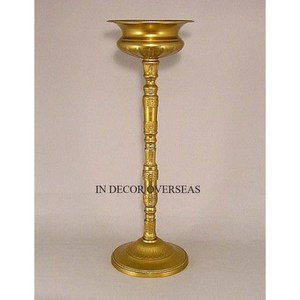 Base de madera de mango para aluminio fundido plata brillante pulido diseñador único trompeta florero MESA DE BODA centro de mesa suministro - Product Image 5