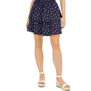 Gonna Corta a Pois Blu Navy Taglia X-Large da Donna Maison Jules, con Vita Elastica, Comoda in Chiffon Lavorato a Maglia con Spandex, Lunghezza Midi - Product Image 3
