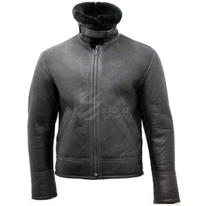 Chaqueta de Cuero Shearling de Diseño Personalizado, Color Sólido, para Hombre, Invierno, Impermeable, Transpirable, con Logotipo Frontal, Estilo Urbano, Gran Venta - Product Image 2
