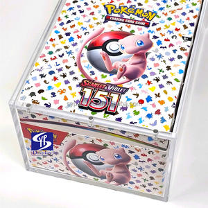 Горячая распродажа: Прозрачный высококачественный акриловый дисплей для коллекционных карточных игр Pokémon — набор бустеров «Фантомные огни» с крышкой на сильном магните - Product Image 2