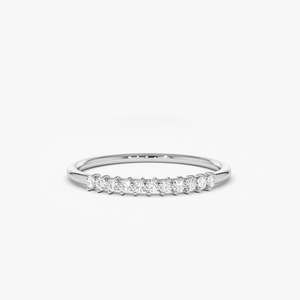 Anillo de Boda Petite Eleven con Diamantes Cultivados en Laboratorio, 0.15 Ctw, Color G, Claridad SI, Oro Sólido de 14K, Pieza Nupcial, Venta al Por Mayor - Product Image 2