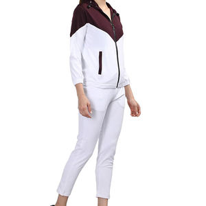 ชุดวอร์มผ้าใบของผู้หญิงคอตั้งดีไซน์ใหม่สไตล์ลำลองลายพื้นสำหรับฤดูหนาว - Product Image 3