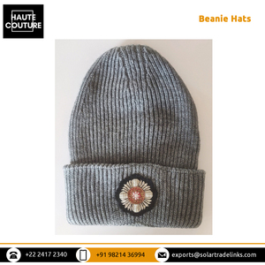 Gorro de lana de Narciso acrílico bordado a mano para hombre y mujer, gorrito de diseño elegante para adultos, a bajo precio - Product Image 6