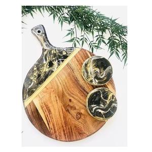 Nuevo tablero de madera de resina de color para verduras/queso, plato de charcutería, bloques de logotipo rectangulares de madera personalizados, embalaje de piezas - Product Image 3