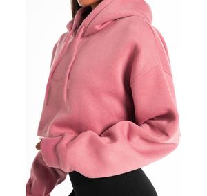 Conjunto Deportivo de Fitness para Mujer al por Mayor, Personalizable, Ropa Deportiva, Pantalones Deportivos Cálidos, Top Corto Informal de Manga Larga con Capucha para Mujer - Product Image 1