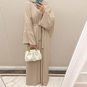 Ensemble Abaya 2 pièces pour femmes, arabe modeste, ouvert devant Abaya assortie Hijab islamique musulman Jilbab turc robe de prière traditionnelle - Product Image 2