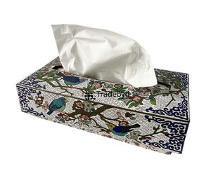 กล่องใส่กระดาษทิชชูไม้เคลือบลายพิมพ์ศิลปะ สำหรับตกแต่งบ้านสไตล์โมเดิร์น - Product Image 1