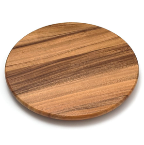Plateau rond en bois d'acacia pour manger Plateau de service en bois Lazy Susan Vente à chaud Design antique - Product Image 5