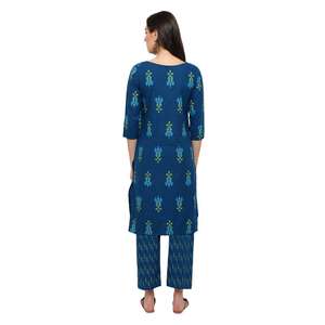 Mujer estilo indio-pakistaní Salwar Kameez tela de seda de algodón hecha a mano toda la temporada ropa de alta calidad inspirada en vestidos Lenin - Product Image 2