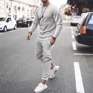 Ensemble de survêtement pour homme en coton et polyester avec logo personnalisé, taille plus, écologique, imprimé numériquement, vêtements de sport pour l'entraînement physique - Product Image 5