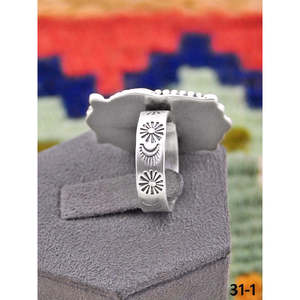 Bague ajustable en argent sterling plaqué or rose et turquoise noire, faite à la main au sud-ouest, avec sertissage invisible – Cadeau - Product Image 4
