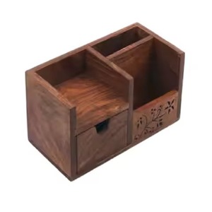 Acacia Wood Pen Storage Holder <b>Pencil</b> Organizer Stand Latest Design Desk Organizers Office Used - Product Image 3