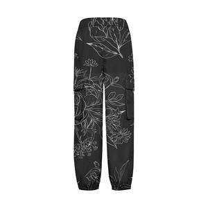 Pantalon Cargo femme taille haute 100% coton coupe ample décontracté Streetwear avec multi-poches Anti-rides Anti-boulochage pour l'hiver - Product Image 2