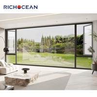 Ventanas Abatibles de Aluminio con Diseño de Rejillas Blancas RICHOCEAN, Vidrio Bajo Emisivo, Ventilación para Cocina, Ventana Abatible para Hogares