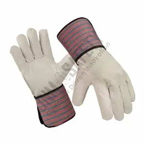 Guantes de trabajo de cuero de vaca de calidad para hombre con certificado CE CATll, protección de seguridad industrial Canadian Rigger - Product Image 2