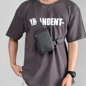 Bolso de hombro de poliéster Unisex de alta calidad con logotipo personalizado, bolso de pecho impermeable de gran capacidad, bolso de negocios de moda para exteriores a rayas - Product Image 6