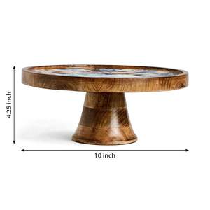 แท่นวางเค้กอเนกประสงค์ทำจากไม้มะม่วงพร้อมจานพิมพ์ - Product Image 2